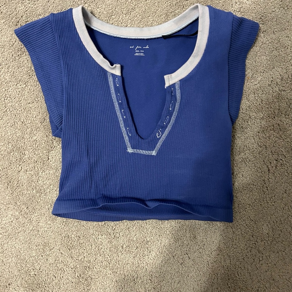 Urban Outfitters Blue and Gray Crop Top